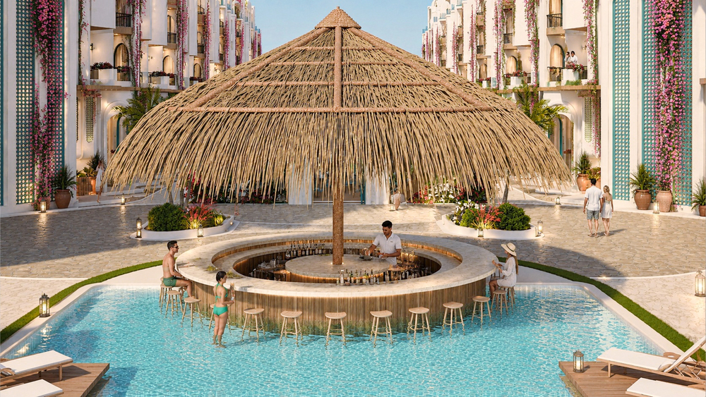 Resort pool bar and social area