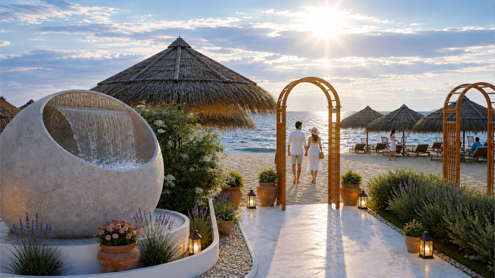 Landscaped beach entrance