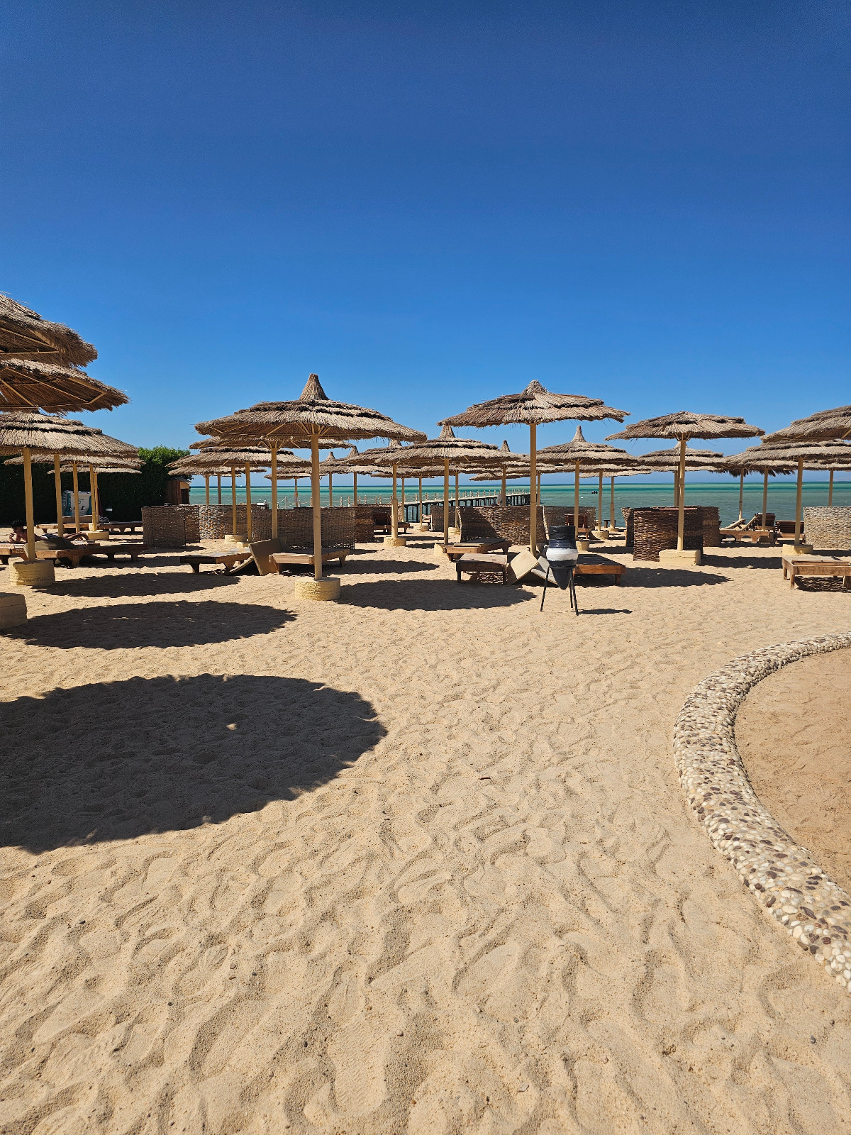 Private beach area