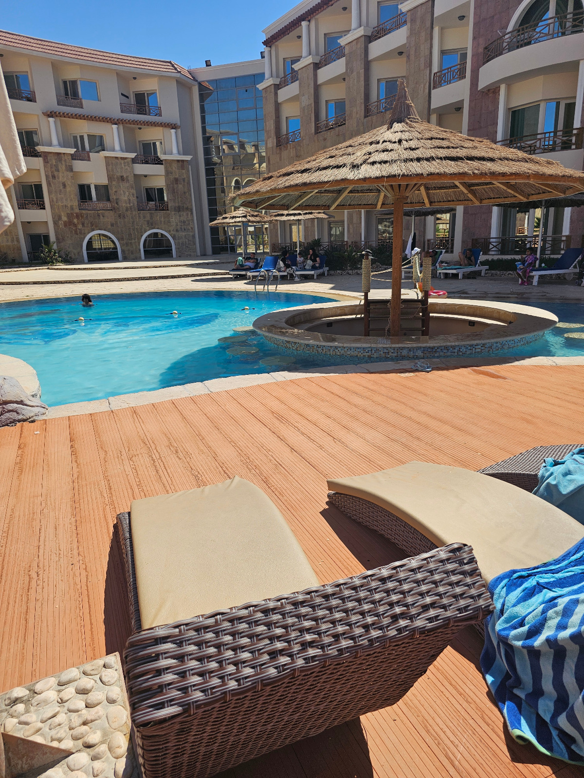 Pool and resort buildings